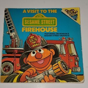 Vintage Random House Sesame Street Firehouse Book Muppets Jim Henson 80s